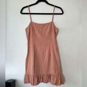 Light Orange/Peach Linen Body con Mini Dress